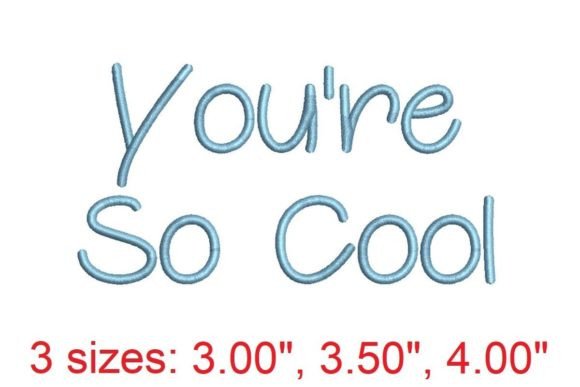 Reviewing You re so Cool Embroidery Font
